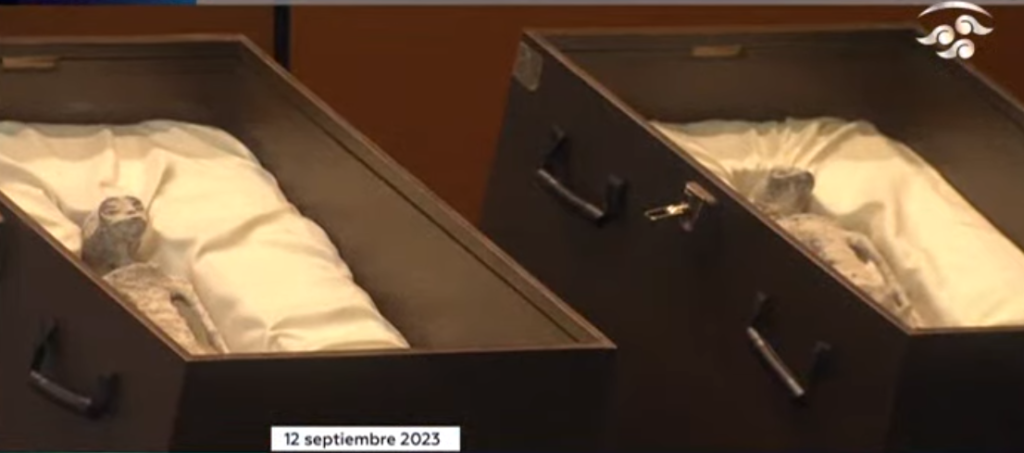Two Alien bodies displayed during public hearing in Mexico congress